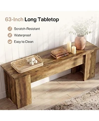 Tribesigns 63-Inch Low Console Table, Farmhouse Wooden Entryway Table, for Living Room, Entrance, Hallway