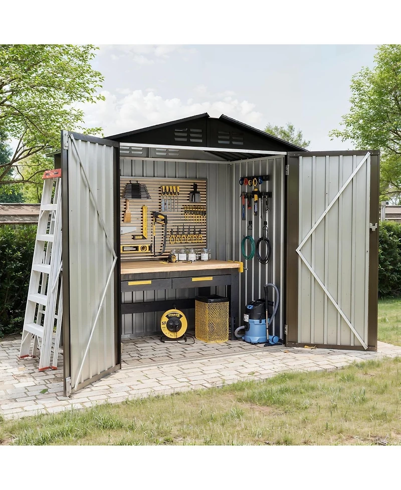 gaomon 6x4Feet Storage Shed Metal Tool Garden Shed for Garden, Backyard