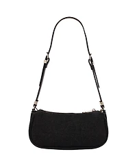 True Religion Women's Horseshoe Chain Shoulder Bag - Charm Detail Zip Top Purse with Adjustable Strap
