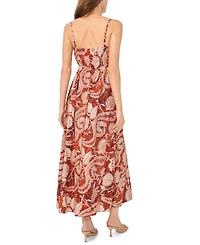 Msk Women's Paisley Print Button-Front Maxi Dress