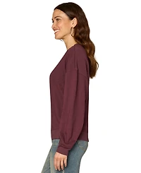 Democracy Plus Long-Sleeve Crewneck Beaded Sweatshirt