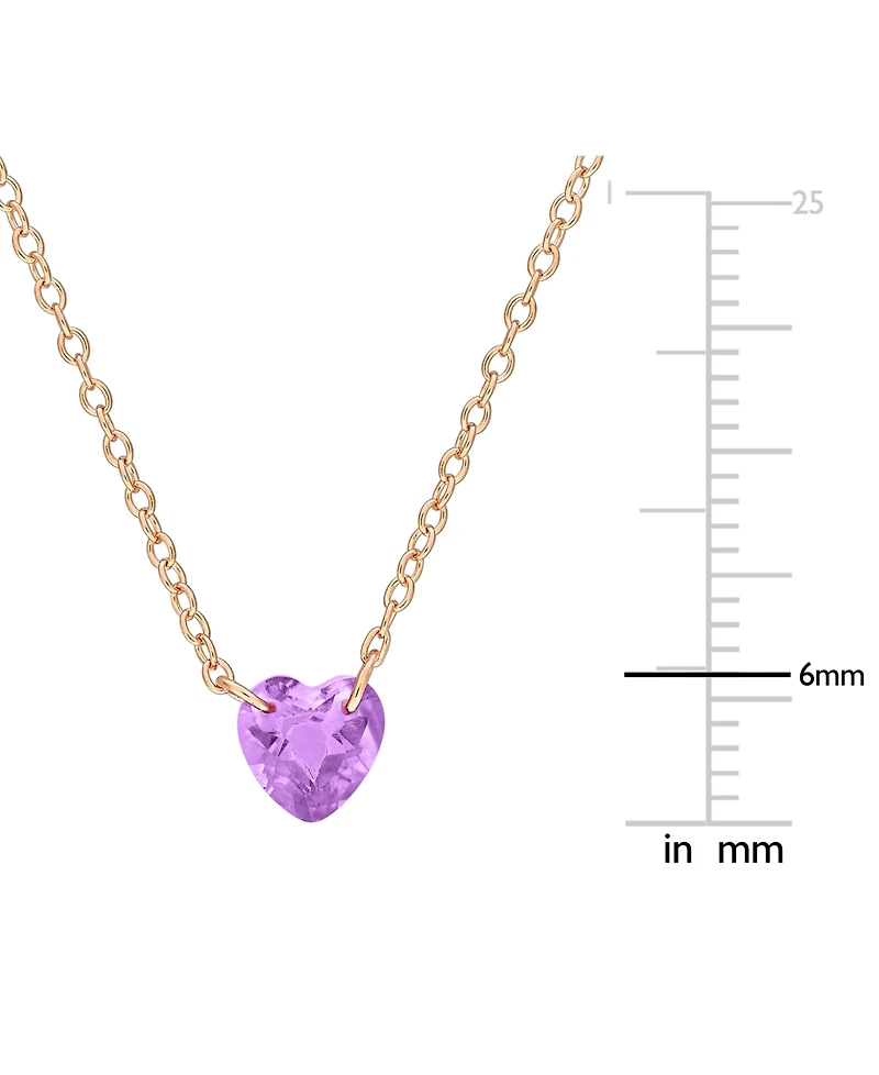 Macy's Amethyst (3/4 ct. t.w.) Pendant Necklace 18k Gold-Flash-Plated Sterling Silver (Also Available Garnet)