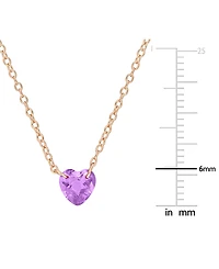 Macy's Amethyst (3/4 ct. t.w.) Pendant Necklace 18k Gold-Flash-Plated Sterling Silver (Also Available Garnet)