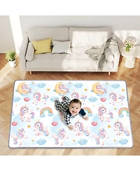 Slickblue Roll Up Foam Activity Play Mat for Toddlers Indoor Floor Use