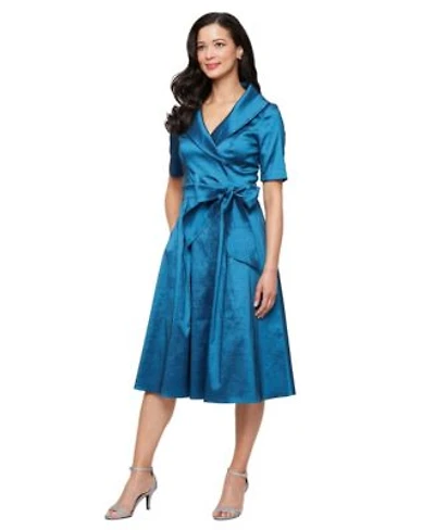 Alex Evenings Womens Portrait Collar Dress