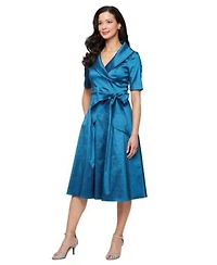 Alex Evenings Womens Portrait Collar Dress