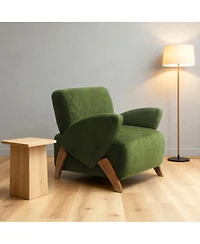 Streamdale Furniture Velvet Accent Chair with Birch Legs