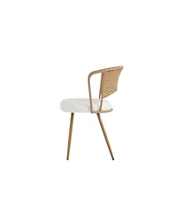 Streamdale Furniture 2 Piece Wicker Dining Chair Set with Cushioned Cane Back and Metal Legs