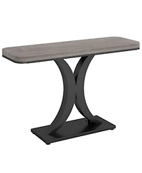 Slickblue Modern Entryway Console Table with Geometric Base for Narrow Spaces and Hallways