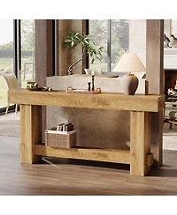 Slickblue Farmhouse Wooden Console Table, Sofa Table for Entryway and Hallway