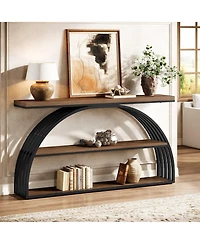 Slickblue Modern 63 Inch Sofa Table with Elegant Arched Frame Design