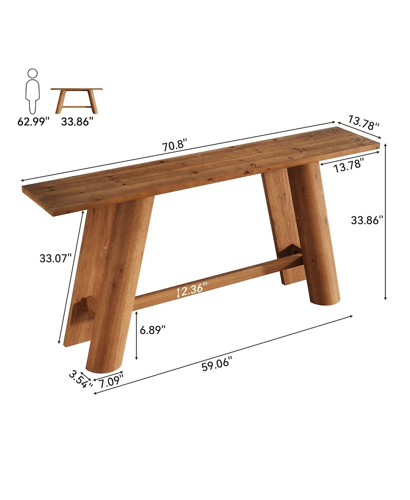 Slickblue Long Wood Console Table for Living Room Hallway and Entryway