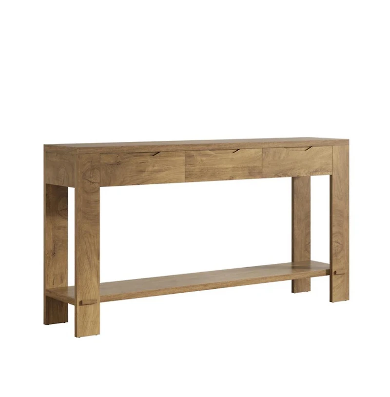 Slickblue Farmhouse Entryway Console Table with 3 Drawers, Narrow Design
