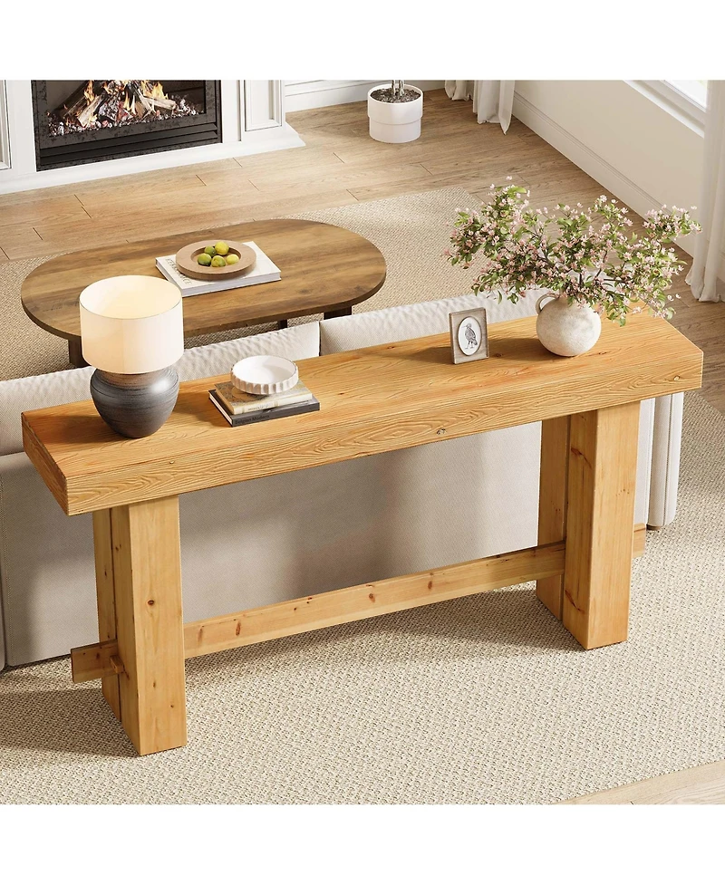 Slickblue Solid Wood Entryway Console Table, Sofa Table with Stable Legs
