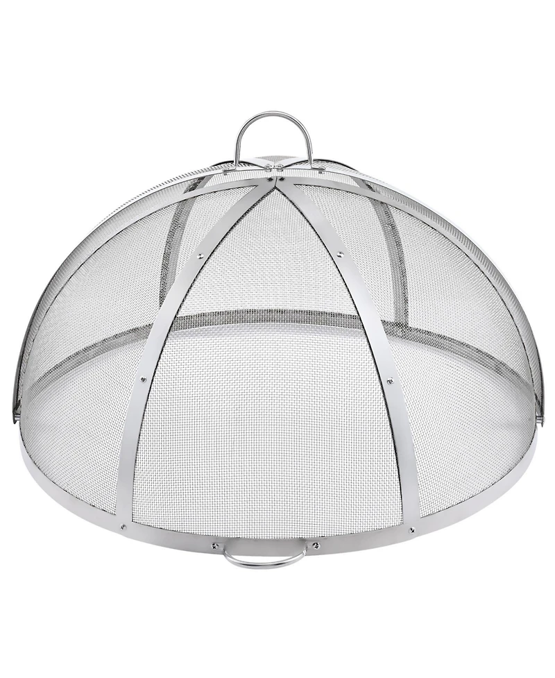 Cozito Firepit Spark Screen Lid, 36 inches Stainless Steel Ring Cover with Handles