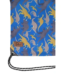 Deux par Deux Little Boy Dinosaur Playful Lightweight Durable Drawstring Bag