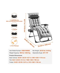 Cozito Zero Gravity Recliner Lounge Chair,Adjustable Folding Chair with Cushion and Cup Holder