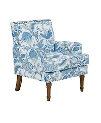 Streamdale Furniture Floral Upholstered Accent Chair with Nailhead Trim and Wood Legs
