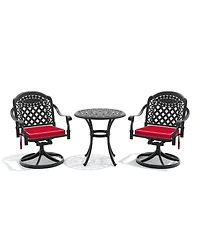 Streamdale FurnitureAll-Weather Cast Aluminum Dining Set with Swivel Chairs