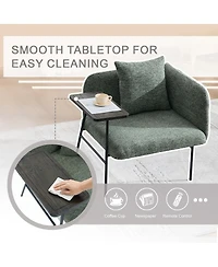 Streamdale Furniture Modern Upholstered Lounge Chair with Side Table and Storage Pockets