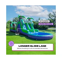 Pop Jump Tropical 28' Obstacle Course with Slide