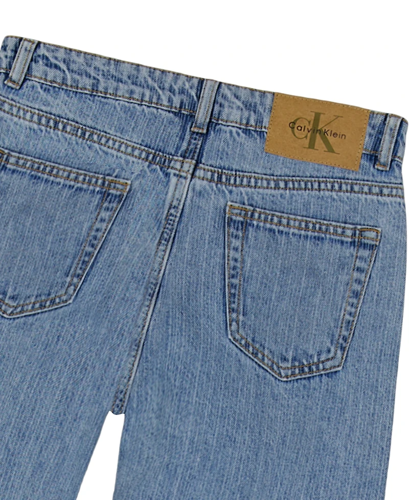 Calvin Klein Girls' 7-16 Wide-Leg Denim Jeans