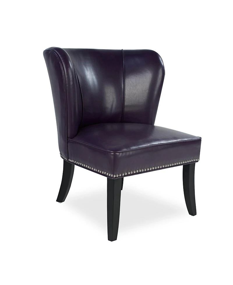 Streamdale Furniture Pu Leather Accent Chair with Rivet Trim