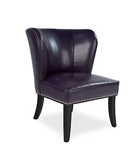 Streamdale Furniture Pu Leather Accent Chair with Rivet Trim