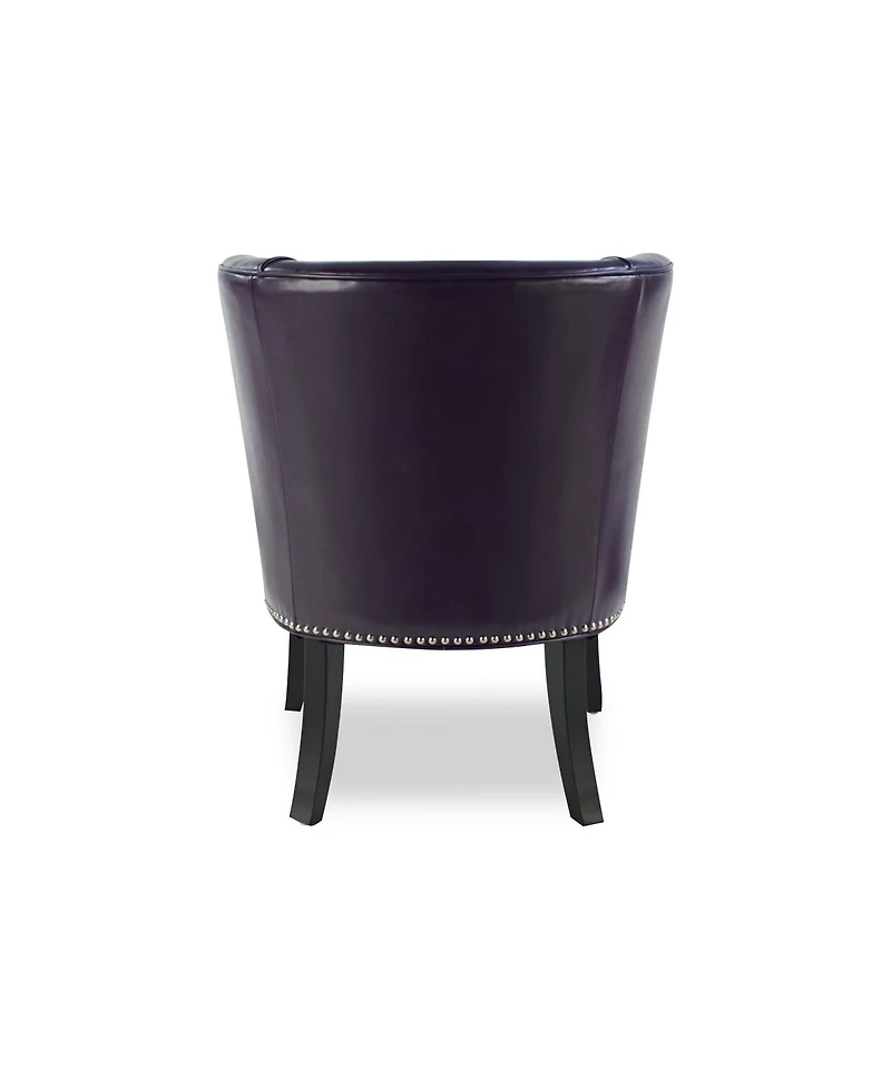 Streamdale Furniture Pu Leather Accent Chair with Rivet Trim