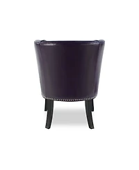 Streamdale Furniture Pu Leather Accent Chair with Rivet Trim