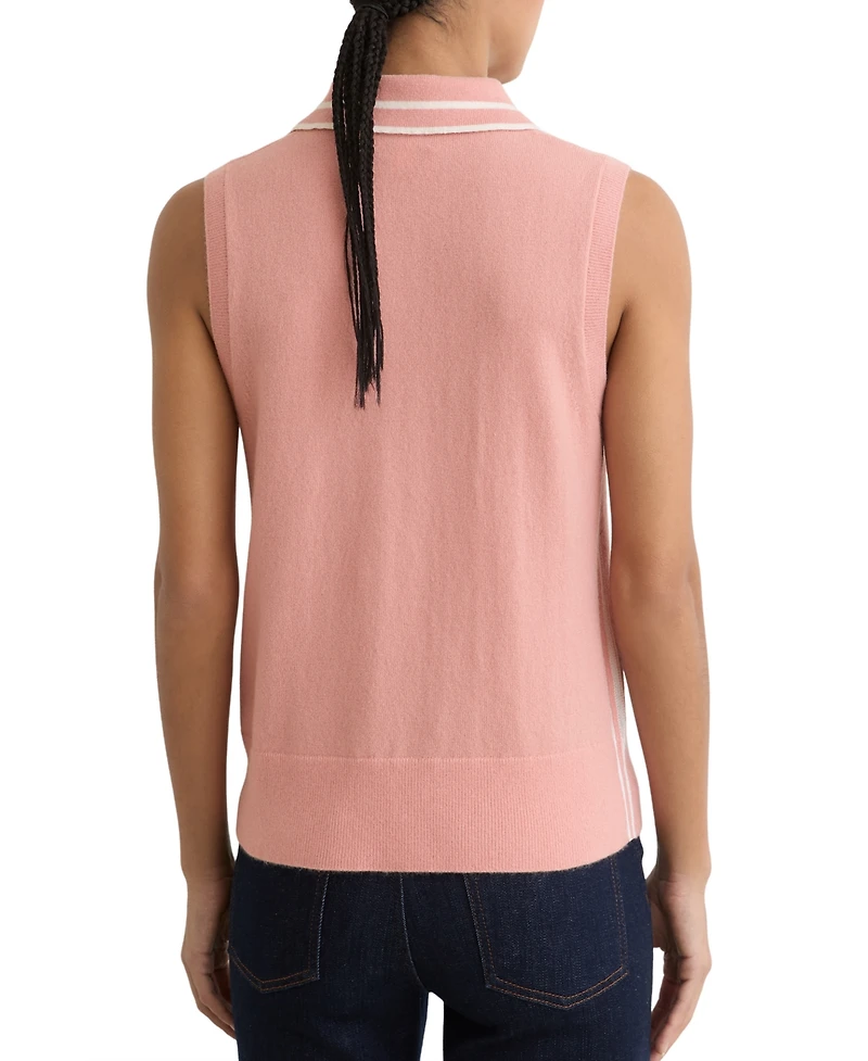 Reiss Women's Wool-Cashmere Sleeveless Polo Top