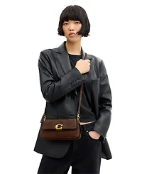 Coach Suede Jet Leather Small Shoulder Bag