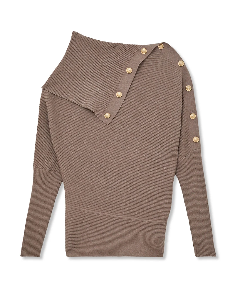 Reiss Women's Lexi Button Shawl Jumper Top