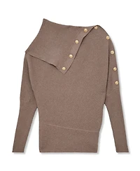 Reiss Women's Lexi Button Shawl Jumper Top