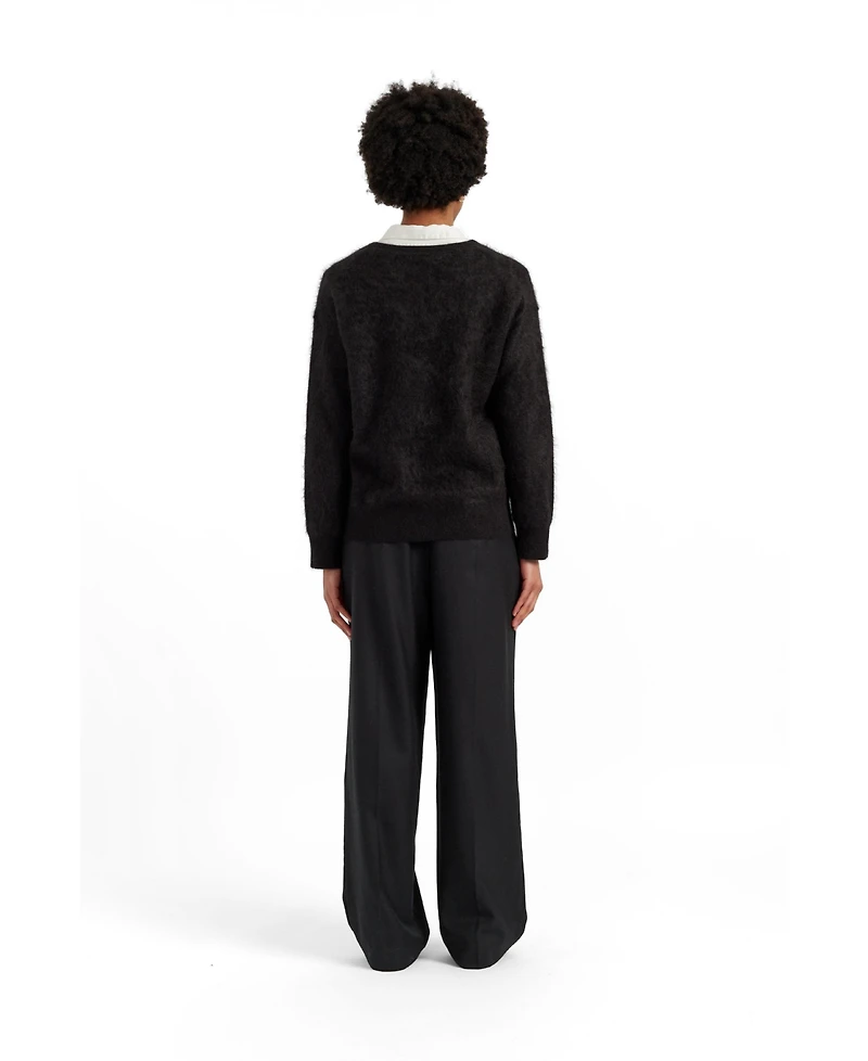 Chinti & Parker Women's and Brushed Cashmere Crew Neck Sweater