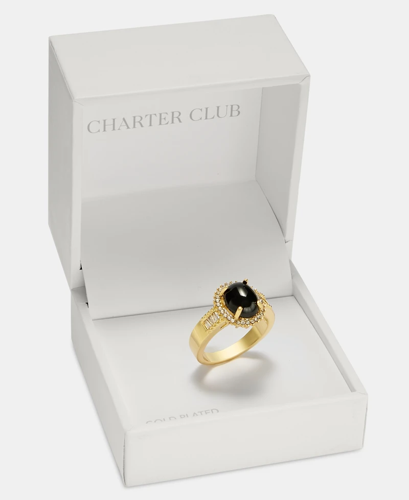 Charter Club Black Crystal and Cubic Zirconia Ring, Macy's Exclusive