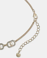 Charter Club Concord Glass and Faux Pearl Frontal Necklace, Macy's Exclusive