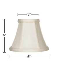 Imperial Shade Set of Hardback Bell Lamp Shades Evaline Cream Small 3" Top x 6" Bottom x 5" High Candelabra Clip-On Fitting