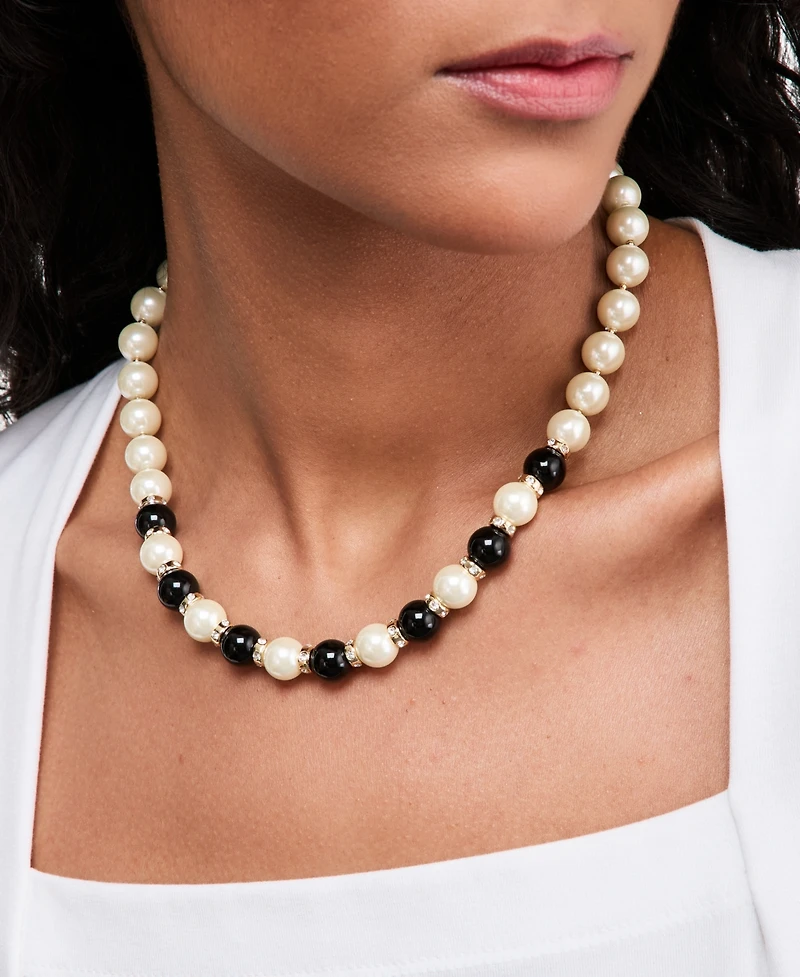Charter Club Glass Pearl Beaded Collar Necklace, Macy's Exclusive