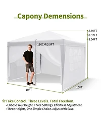 homfan Pop Up Canopy Tent – 6 Sidewalls, Heavy Duty Commercial Outdoor, Wind and Waterproof with Storage Bag for Wedding or Party
