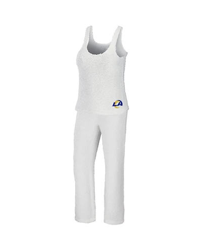 Wear by Erin Andrews Women's 2-Piece Cream Los Angeles Rams Cozy Scoop Neck Tank Top & Pants Sleep Set