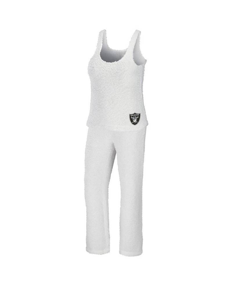 Wear by Erin Andrews Women's 2-Piece Cream Las Vegas Raiders Plus Cozy Scoop Neck Tank Top & Pants Set