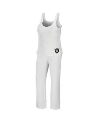 Wear by Erin Andrews Women's 2-Piece Cream Las Vegas Raiders Plus Cozy Scoop Neck Tank Top & Pants Set