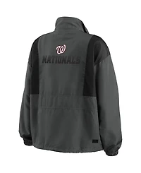 Wear by Erin Andrews Women's Charcoal Washington Nationals Packable Half-Zip Jacket