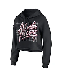 Wear by Erin Andrews Women's Black Atlanta Falcons Domestic Cropped Pullover Hoodie