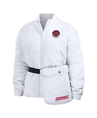 Wear by Erin Andrews Women's White Arizona Cardinals Packaway Full-Zip Puffer Jacket