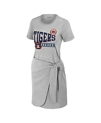 Wear by Erin Andrews Women's Heather Gray Auburn Tigers Knotted T-Shirt Dress