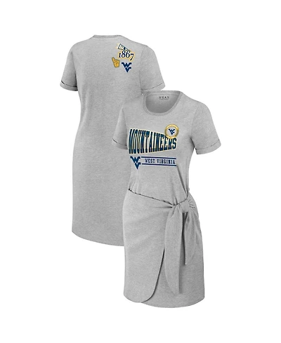 Wear by Erin Andrews Women's Heather Gray West Virginia Mountaineers Knotted T-Shirt Dress
