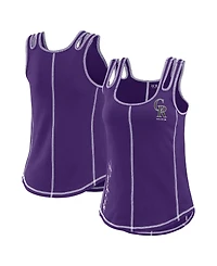 Wear by Erin Andrews Women's Purple Colorado Rockies Contrast Stitch Tank Top