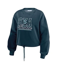 Wear by Erin Andrews Women's 2-Piece Deep Sea Blue Seattle Kraken Washed Fleece Sweatshirt & Shorts Lounge Set